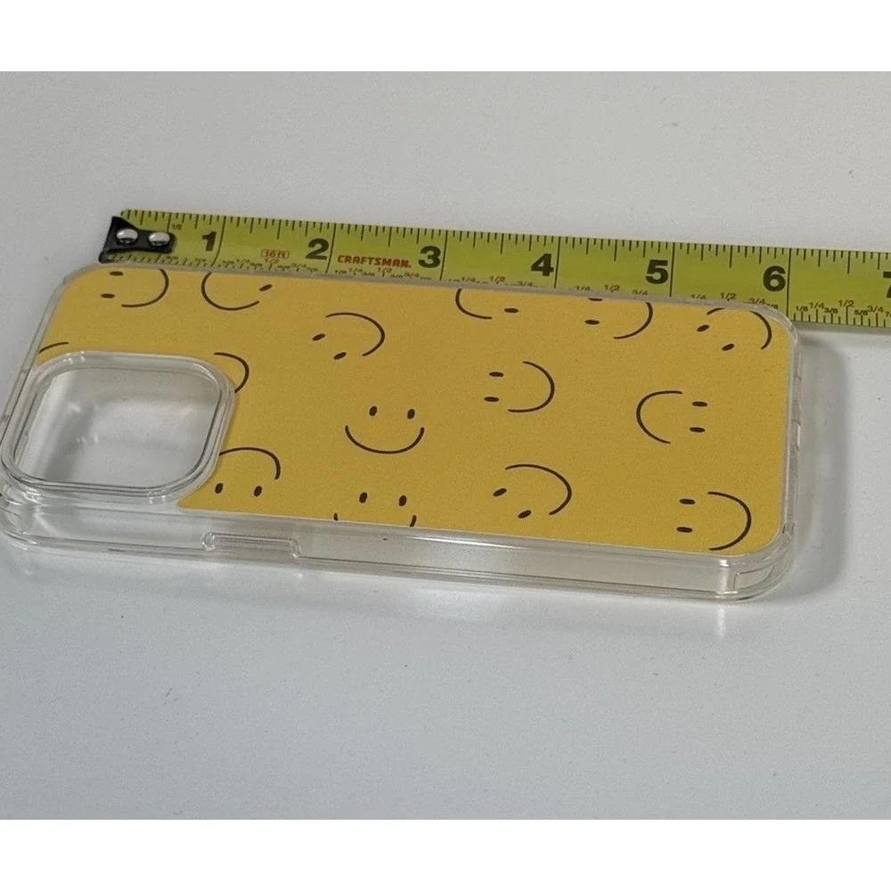 Yellow Happy Face Clear Hybrid Phone Case iPhone 13 Pro Max Crystal II‎ 81-03